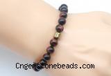 CGB9278 8mm, 10mm red tiger eye & drum hematite power beads bracelets