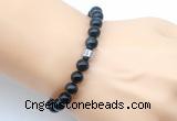 CGB9281 8mm, 10mm blue tiger eye & drum hematite power beads bracelets