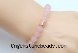 CGB9286 8mm, 10mm rose quartz & drum hematite power beads bracelets