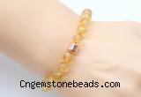 CGB9289 8mm, 10mm citrine & drum hematite power beads bracelets