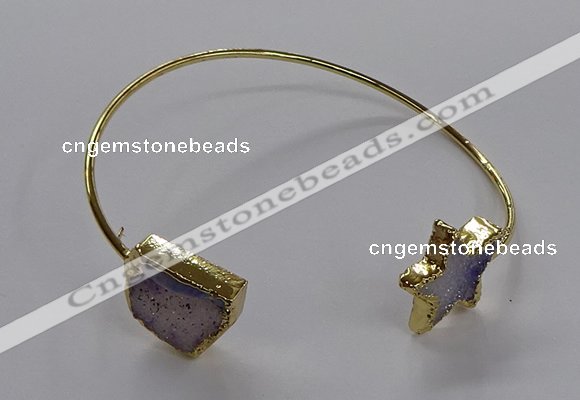 CGB929 15*20mm - 18*18mm freeform & star druzy agate bangles