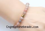 CGB9290 8mm, 10mm rainbow moonstone & drum hematite power beads bracelets