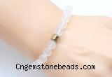 CGB9300 8mm, 10mm matte white crystal & drum hematite power beads bracelets