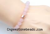 CGB9301 8mm, 10mm matte rose quartz & drum hematite power beads bracelets