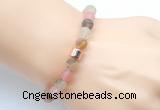 CGB9303 8mm, 10mm matte volcano cherry quartz & drum hematite power beads bracelets