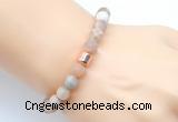 CGB9305 8mm, 10mm matte sunstone & drum hematite power beads bracelets