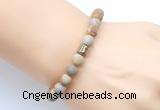 CGB9318 8mm, 10mm matte fossil coral & drum hematite power beads bracelets