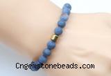 CGB9323 8mm, 10mm matte dumortierite & drum hematite power beads bracelets