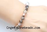 CGB9329 8mm, 10mm matte Australian zebra jasper & drum hematite power beads bracelets