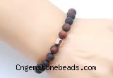 CGB9338 8mm, 10mm matte red tiger eye & drum hematite power beads bracelets