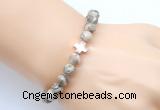 CGB9355 8mm, 10mm feldspar & cross hematite power beads bracelets