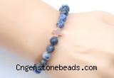 CGB9356 8mm, 10mm blue spot stone & cross hematite power beads bracelets