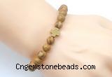 CGB9361 8mm, 10mm wooden jasper & cross hematite power beads bracelets