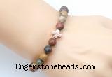 CGB9363 8mm, 10mm picasso jasper & cross hematite power beads bracelets