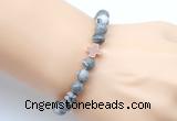 CGB9368 8mm, 10mm grey picture jasper & cross hematite power beads bracelets