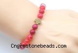 CGB9372 8mm, 10mm red banded agate & cross hematite power beads bracelets