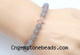 CGB9376 8mm, 10mm grey agate & cross hematite power beads bracelets
