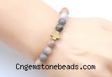 CGB9379 8mm, 10mm bamboo leaf agate & cross hematite power beads bracelets