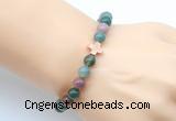 CGB9381 8mm, 10mm Indian agate & cross hematite power beads bracelets