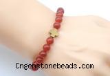 CGB9383 8mm, 10mm red agate & cross hematite power beads bracelets