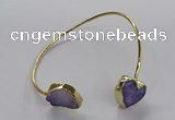 CGB939 15*20mm - 16*16mm freeform & heart druzy agate bangles