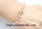 CGB9400 8mm, 10mm white crystal & cross hematite power beads bracelets