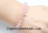 CGB9401 8mm, 10mm rose quartz & cross hematite power beads bracelets