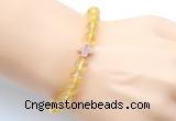 CGB9404 8mm, 10mm citrine & cross hematite power beads bracelets