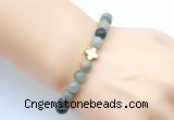 CGB9408 8mm, 10mm seaweed quartz & cross hematite power beads bracelets