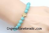 CGB9411 8mm, 10mm amazonite & cross hematite power beads bracelets