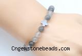 CGB9414 8mm, 10mm cloudy quartz & cross hematite power beads bracelets