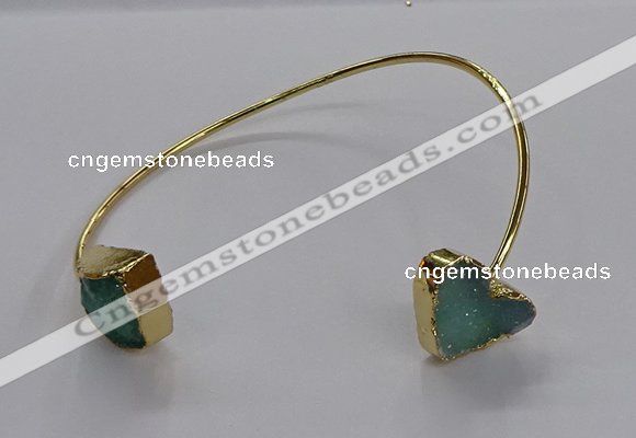 CGB942 15*20mm - 16*16mm freeform & heart druzy agate bangles