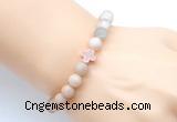 CGB9421 8mm, 10mm matte sunstone & cross hematite power beads bracelets