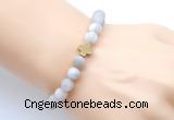 CGB9428 8mm, 10mm matte white crazy lace agate & cross hematite power beads bracelets