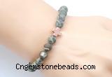 CGB9436 8mm, 10mm matte rhyolite & cross hematite power beads bracelets