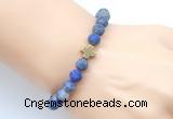 CGB9440 8mm, 10mm matte lapis lazuli & cross hematite power beads bracelets