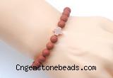CGB9443 8mm, 10mm matte red jasper & cross hematite power beads bracelets