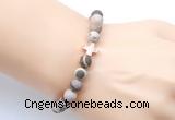 CGB9445 8mm, 10mm matte Australian zebra jasper & cross hematite power beads bracelets