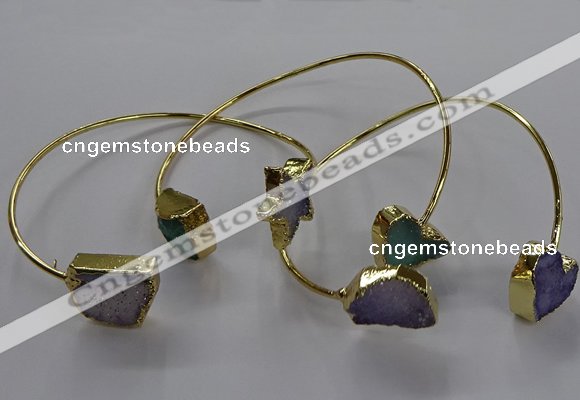 CGB945 13*18mm - 18*18mm freeform druzy agate bangles