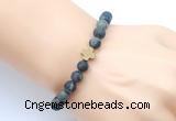 CGB9451 8mm, 10mm matte kambaba jasper & cross hematite power beads bracelets