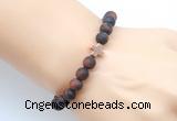 CGB9456 8mm, 10mm matte red tiger eye & cross hematite power beads bracelets