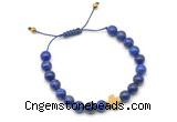 CGB9467 8mm, 10mm lapis lazuli & cross hematite adjustable bracelets