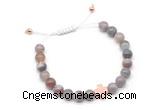 CGB9485 8mm, 10mm Botswana agate & cross hematite adjustable bracelets