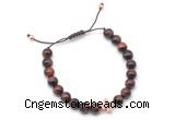 CGB9502 8mm, 10mm red tiger eye & cross hematite adjustable bracelets