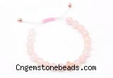 CGB9511 8mm, 10mm rose quartz & cross hematite adjustable bracelets