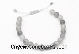 CGB9524 8mm, 10mm cloudy quartz & rondelle hematite adjustable bracelets