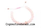 CGB9527 8mm, 10mm matte rose quartz & cross hematite adjustable bracelets