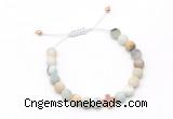 CGB9532 8mm, 10mm matte amazonite & cross hematite adjustable bracelets