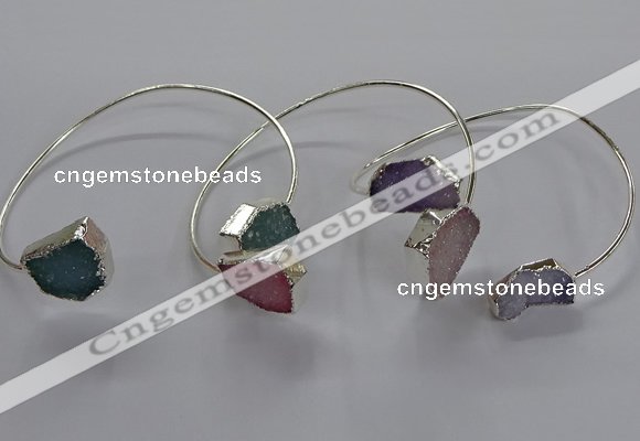 CGB955 13*18mm - 15*20mm freeform druzy agate bangles wholesale