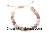 CGB9555 8mm, 10mm matte Australian zebra jasper & cross hematite adjustable bracelets